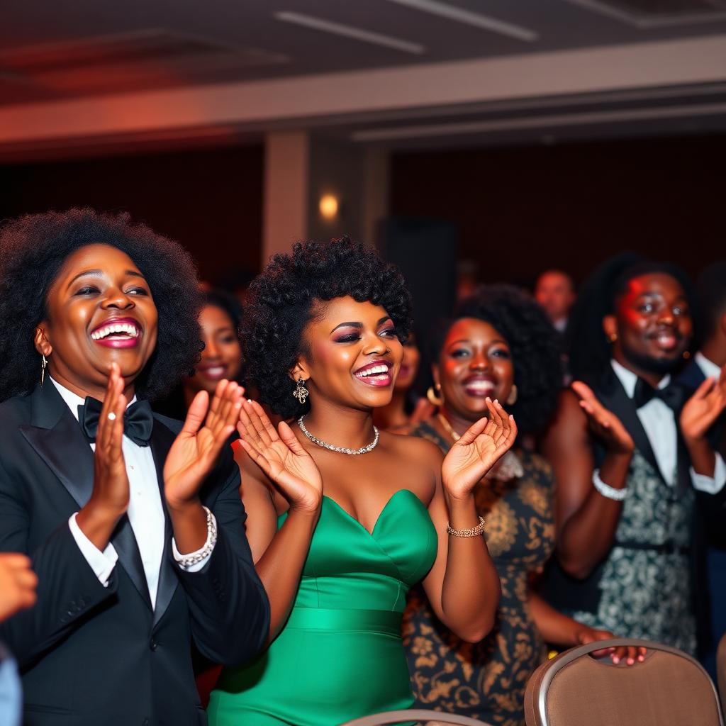 Joyful professionals celebrating