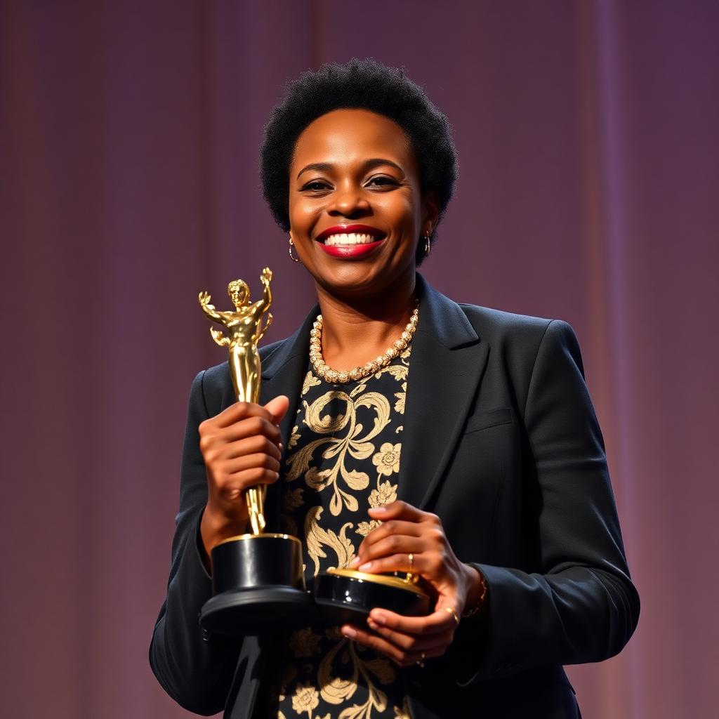 Journalist receiving an award